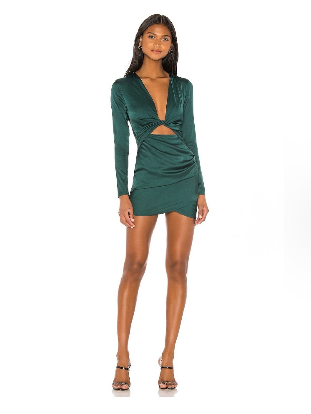 NWT superdown melissa twist front dress in green - size small